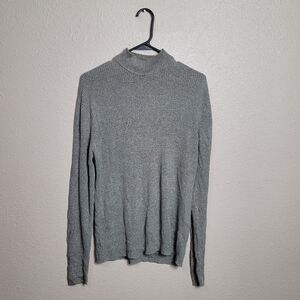 Perry Ellis Silk Blend Mock Ribbed Neck Men’s Size L Basic Heather Gray